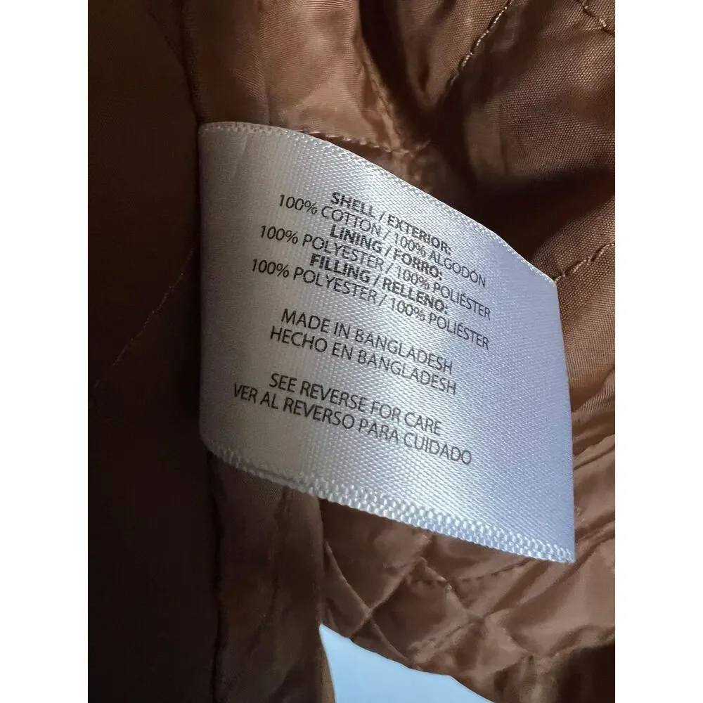 Orvis Barn Coat Jacket Men Medium Brown Tan Canvas Chore Corduroy Collar Classic